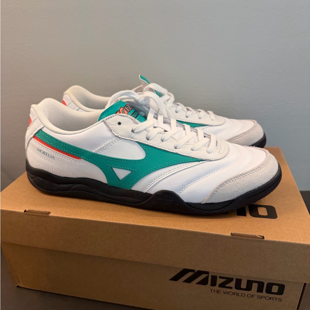 Mizuno Men’s White & Teal Morelia Indoor Trainer